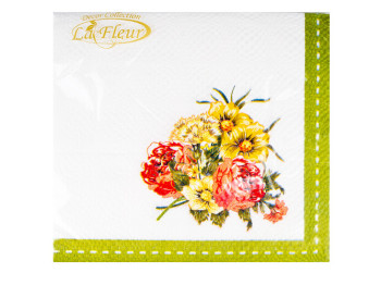 Салфетка La Fleur "Цветочное разнообразие" 33х33см 2 слоя 20шт