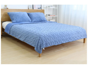 Комплект постільної білизни Soho Romance, двоспальний, покривало, 2 наволочки, колір блакитний