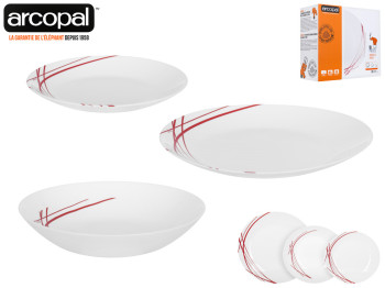Сервиз столовый Arcopal "Domitille Rouge" 18 предметов 41032