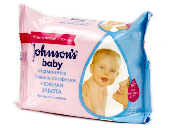 Влажные салфетки детские Johnson's Baby "Нежная забота" карманные 25шт