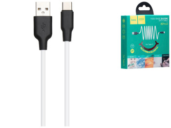 Кабель USB Hoco X21 Plus Silicone Type-C 2m, Чорно-Білий