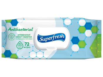 Салфетки влажные антибактериальные, без спирта, c клапаном, 72шт