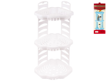 Полка настенная Тюльпан угловая (цвет - белый) Efe plastics 25х25х59см