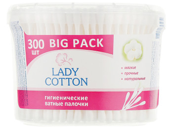 Палички ватяні в банці Lady Cotton, 300шт