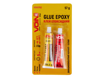 Клей эпоксидный VOIN, двухкомпонентный, чёрный+белый, 57г