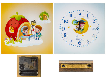 Часы настенные детские на полотне Астронавт МДФ 56х28см