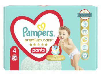 Подгузники-трусики Pampers Premium Care Pants, размер 4 (9–15 кг), 38шт