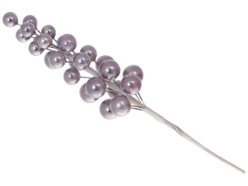 Декоративна гілка Виноград 19см, колір - фіолетовий перламутр