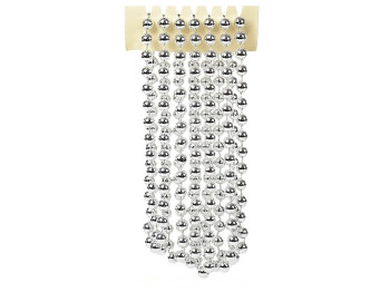 Бусы, цвет - серебро, 10ммх2,7м