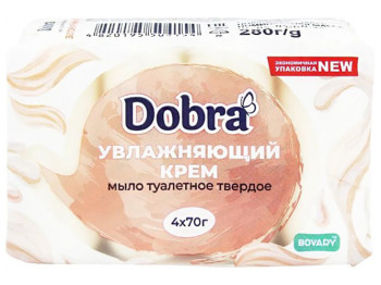 Мыло твердое туалетное Dobra Увлажняющий крем 4х70г