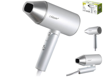 Фен Maestro, 2100Вт, 220–240 В, 50 Гц, DC двигатель, концентратор, 2 скорости, 24×17×7,5см