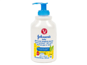 Мыло детское жидкое Johnson's Baby "2в1 для рук и тела Pure Protect" 300мл