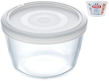 Форма для запікання Pyrex Cook & Freeze, з кришкою, боросилікатне скло, пластик, 600мл, 12×8см