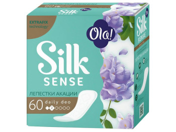Прокладки гигиенические ежедневные Ola Silk Sense Daily Deo Лепестки акации 2капли 60шт 3817 