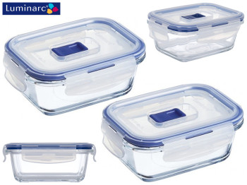 Контейнер скляний герметичний Luminarc Pure Box з кришкою 380мл (ціна за набір 2шт) 83483
