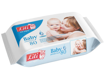 Влажные салфетки детские "Lili" "С экстрактом календулы и витамином Е" 80 шт
