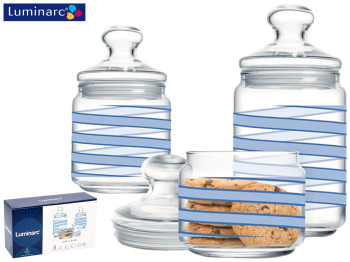 Набор банок Luminarc Club Spiral Blue 3 предмета (500мл, 750мл, 1л) 15269