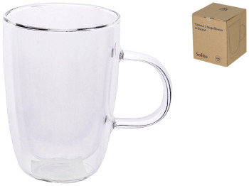 Чашка с двойной стенкой Солито стеклянная 400мл