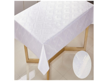 Клеенка La Perla, на тканевой основе, ПВХ, 1,37×20м, дизайн геометрия белая (цена за рулон)