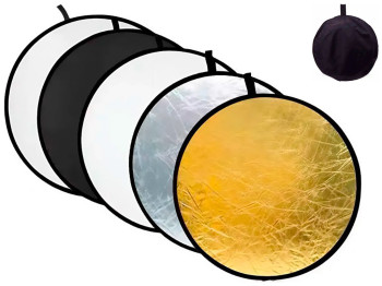 Відбивач Ручний Круглий Puluz PU5111 60см 5 Кольорів Колір Чорний