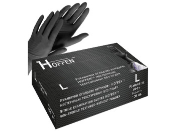 Перчатки нитриловые L Hoffen 3,5г нестерильные текстурированные без пудры, 100шт