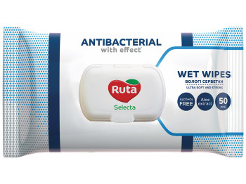 Салфетки влажные для кожи рук и тела Ruta Selecta, без спирта, с клапаном, 50шт