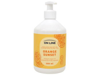 Жидкое мыло для рук и тела On Line Orange Sunset с маслом апельсина и арганы, 500 мл