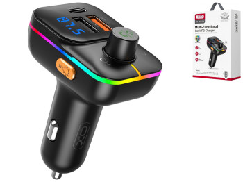 FM-трансмиттер XO BCC09 TF card slot+PD25W Ambient light Цвет Черный