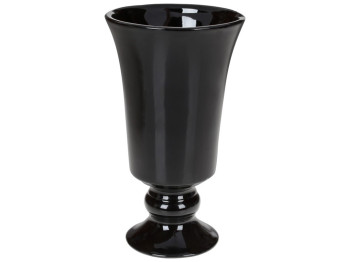 Ваза Кубок, 26,5см, колір - чорний глянець