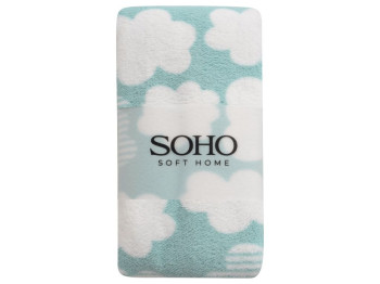 Рушник Soho Baby, 35×75 см, мікрофібра 280 г/м², колір блакитний з хмарами
