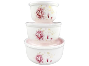 Салатники с крышками Stenson 300/450/1000мл (цена за набор 3 предмета)