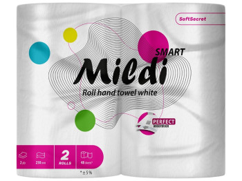 Бумага туалетная Mildi Smart двухслойная, белая (2рул в упаковке)