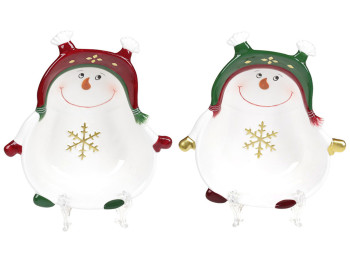 Пиала керамическая фигурная Озорной снеговик, 370мл, 2 дизайна
