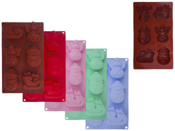 Форма силиконовая для кексов Stenson Новый год на 6 емкостей 17,2х3,7х25,5см.