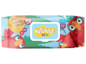 Салфетки влажные детские Naturelle Kidz, с рождения, без спирта, с экстрактом алоэ, с клапаном,100шт