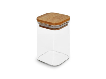 Банка Cube с бамбуковой крышкой, 230мл, 6×8см