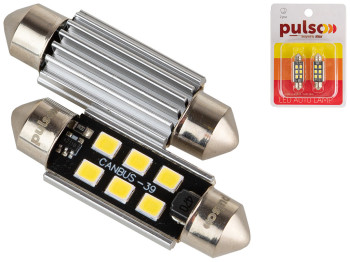 Лампа Pulso софитная LED C5W, 39мм, CANBUS/9SMD-2835, 12v, 2,9W, 315lm White (цена за 2шт) (LP-39C5W