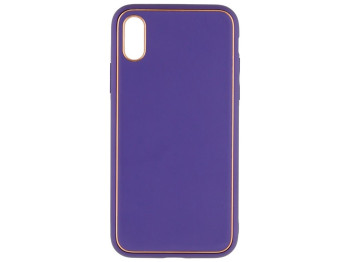 Чохол Leather Gold with Frame without Logo для iPhone X/Xs Колір 7, Purple