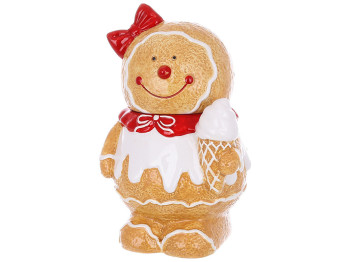 Банка для сладостей Пряничная девочка, 1,2л, цвет светло - коричневый с красным