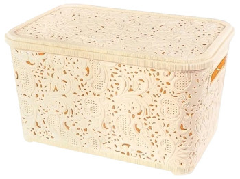 Корзина-плетенка с крышкой Ажур, 3,5л, 15,5х21х17см