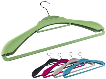 Вешалка с велюровым покрытием Костюм 46см расцветка ассорти (цена за 1шт)