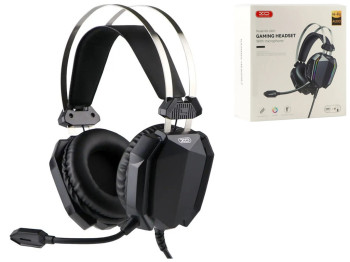 Игровые наушники XO-GE-07 Static RGB Long mic USB+Dual 3.5мм мятая упаковка, Цвет Черный
