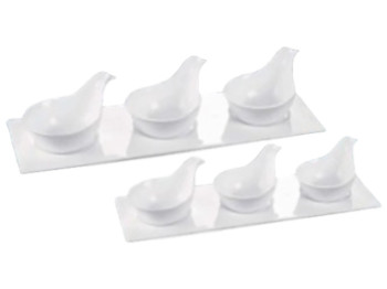 Соусницы фарфоровые на подставке Sauce 25,5см (цена за набор 4 предмета)