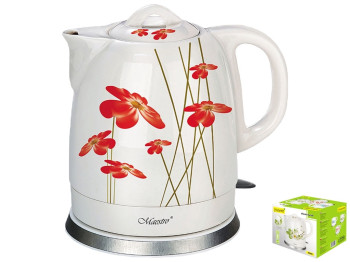 Чайник электрический Maestro REDFLOWERS керамический, дисковый нагреватель 1200 Вт 1,5л