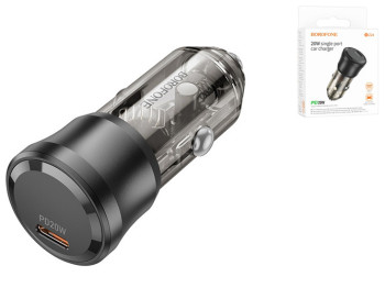 Авто Зарядное Устройство Borofone BZ24 1USB-C QC/PD20W Цвет Прозрачно-черный