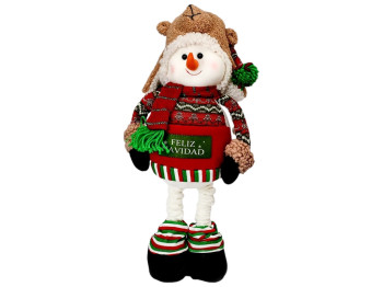 Фігура новорічна Snowman, 61-94см (ноги-телескоп)