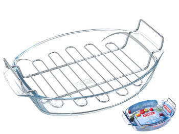 Форма Pyrex Irresistible, 39х27х9см, овальная, с решеткой, 4л, 3426470271578