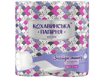Бумага туалетная Кохавинская папирня Детская, 3 слоя, 170 листов, цвет белый (цена за набор 4шт)