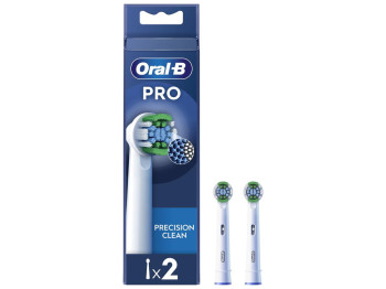 Насадки для електричної зубної щітки Oral-B Pro Precision Clean, пластик, нейлон, колір білий, 2шт