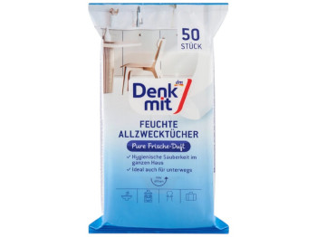 Серветки вологі для збирання Denkmit Pure Frische, універсальні, 50шт